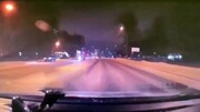 زیرگرفتن زن جوان توسط خودرو سواری در جاده برفی + فیلم