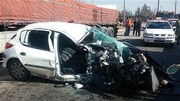 تصادف وحشتناک خودروی پژو جلوی درب بیمارستان لواسانی تهران + فیلم