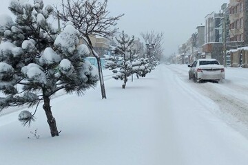بارش برف در این شهر ایران پس از ۱۹ سال!