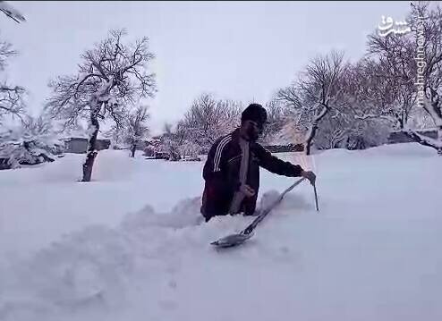  بارش ۱۱۷ سانتی متری برف در این منطقه از ایران / فیلم