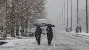 بارش برف در شهرستان ایذه + فیلم