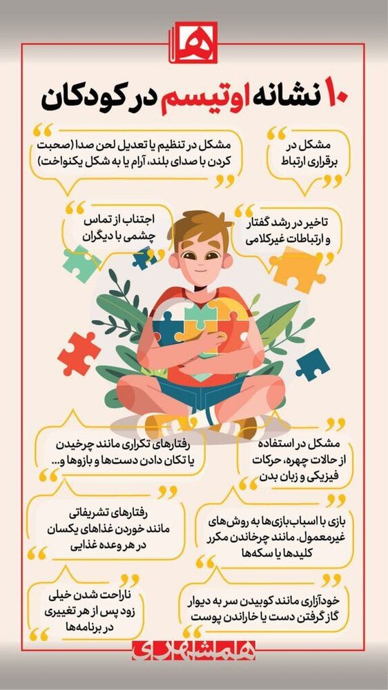 ۱۰ نشانه اوتیسم در کودکان که هر پدر و مادری باید بداند