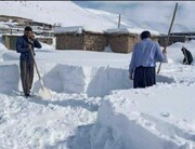 بارش برف ۷ متری در این شهر ایران / فیلم