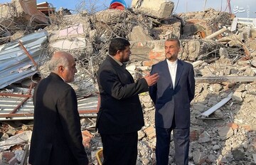 وزیر امور خارجه از مناطق زلزله‌زده ترکیه بازدید کرد + فیلم