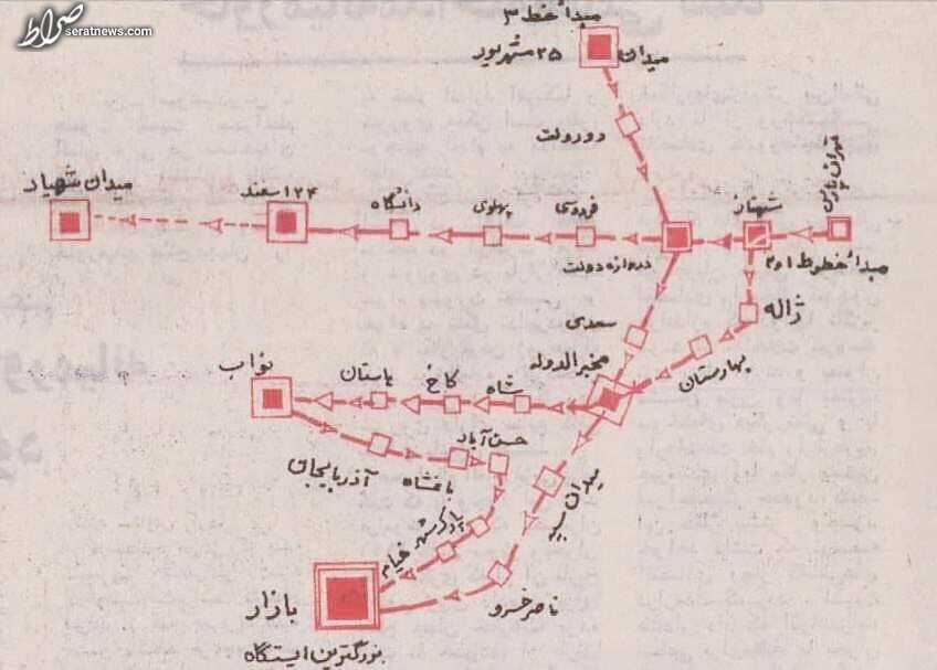 عکس/ اولین نقشه متروی تهران در سال ۱۳۵۳