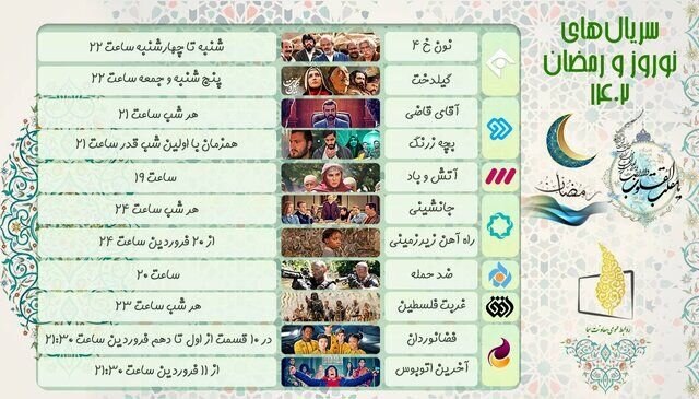 جدول زمان پخش سریال های عید نوروز و رمضان ۱۴۰۲