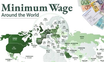 حداقل دستمزد ماهانه یک کارگر تمام وقت در کشورهای مختلف چقدر است؟ + اینفوگرافیک