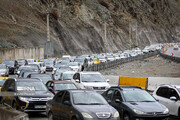 ترافیک شدید خودروها در جاده های منتهی به مازندران