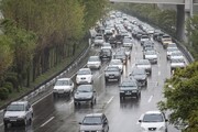بارش باران و ترافیک شدید در جاده چالوس