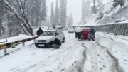 بارش برف شدید در ارتفاعات هیماچال هند + فیلم