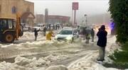 تصاویر عجیب از بارش برف سنگین در عربستان + فیلم