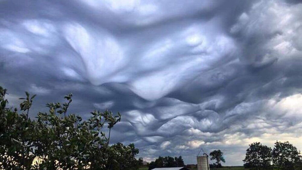 ابرهای فوق العاده زیبای Undulatus Asperatus در نیوهمپشایر آمریکا