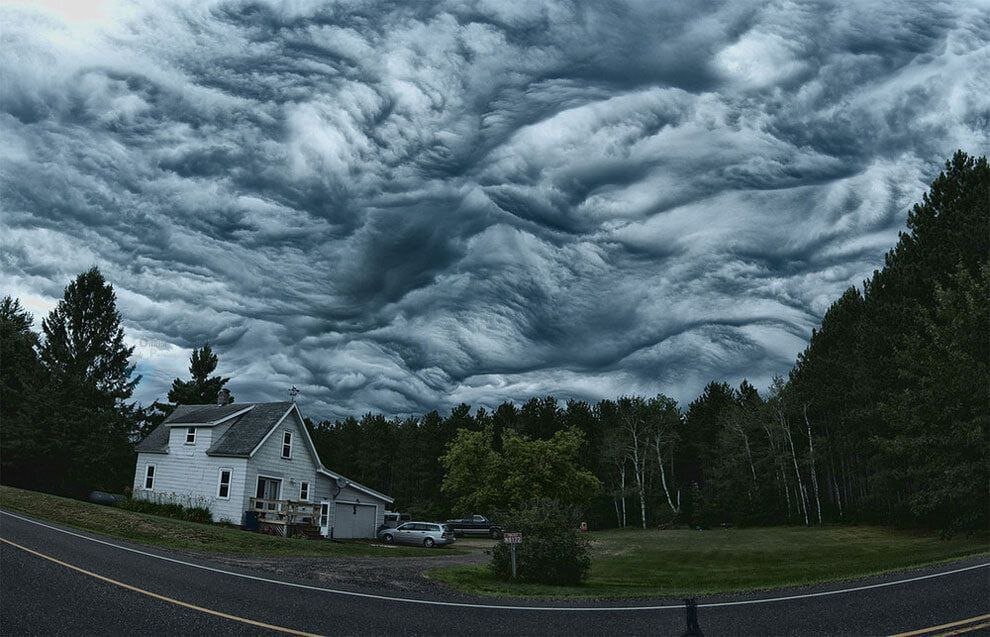 ابرهای فوق العاده زیبای Undulatus Asperatus در نیوهمپشایر آمریکا