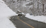 بارش برف بهاری در ارتفاعات کلاردشت