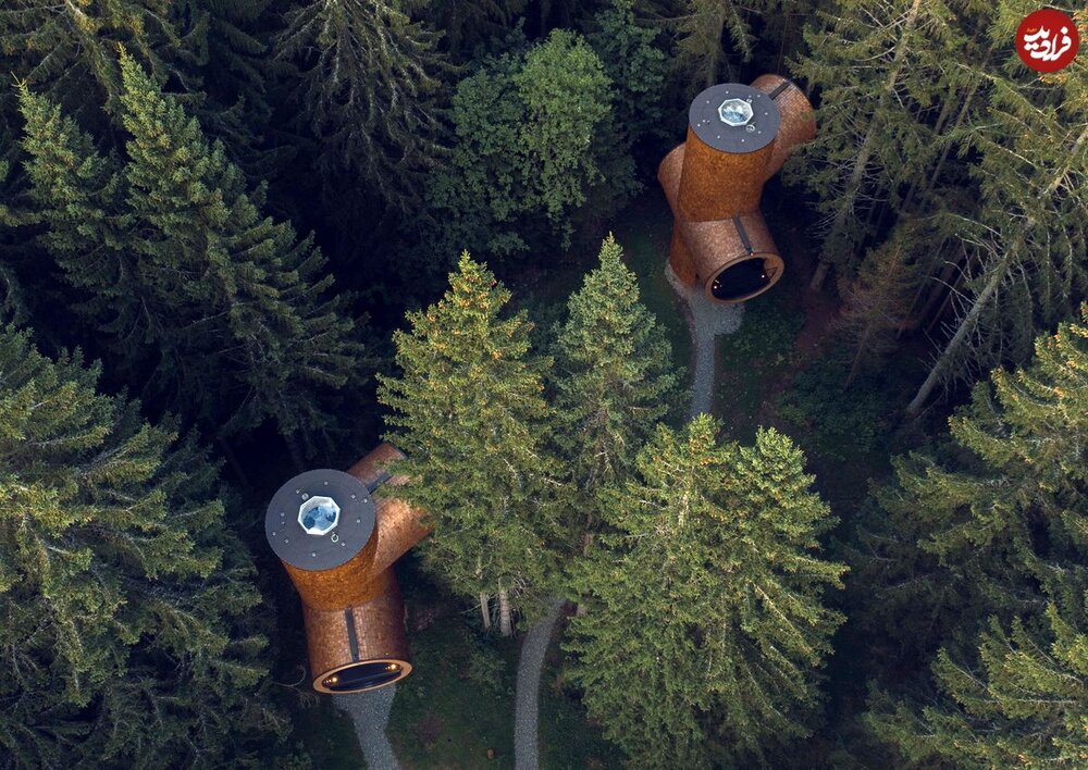 عجیب‌ترین «کلبه‌های درختی» در اتریش؛ احساس زندگی در انیمیشن/ عکس