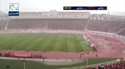 لحظه وقوع طوفان شدید در استادیوم یادگار تبریز | کنده شدن تابلوهای تبلیغاتی + فیلم