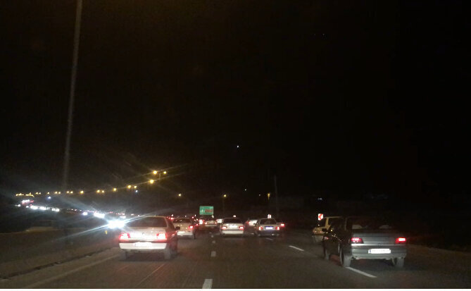 تصویر عجیب از ترافیک شدید شبانه تهران + عکس باورنکردنی