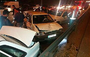 مصدومیت ۱۸ نفر درپی تصادف زنجیره‌ای در مازندران