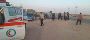 مصدومیت چهار نفر درپی برخورد جرثقیل با کامیونت خاور در محور سرخس_مشهد