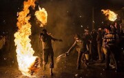 آتش‌زدن علم عزای سیدالشهدا(ع) در اصفهان توسط اوباش +فیلم