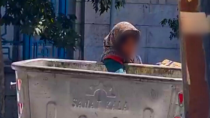 جگرسوزترین فیلم از زباله‌گردی دختر فقیر در سطل آشغال در تهران!