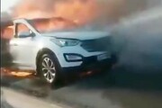 آتش گرفتن سانتافه در خوزستان به دلیل گرمای هوا + فیلم