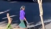 حمله یک زن به خودروهای سواری با شیشه نوشابه! / فیلم