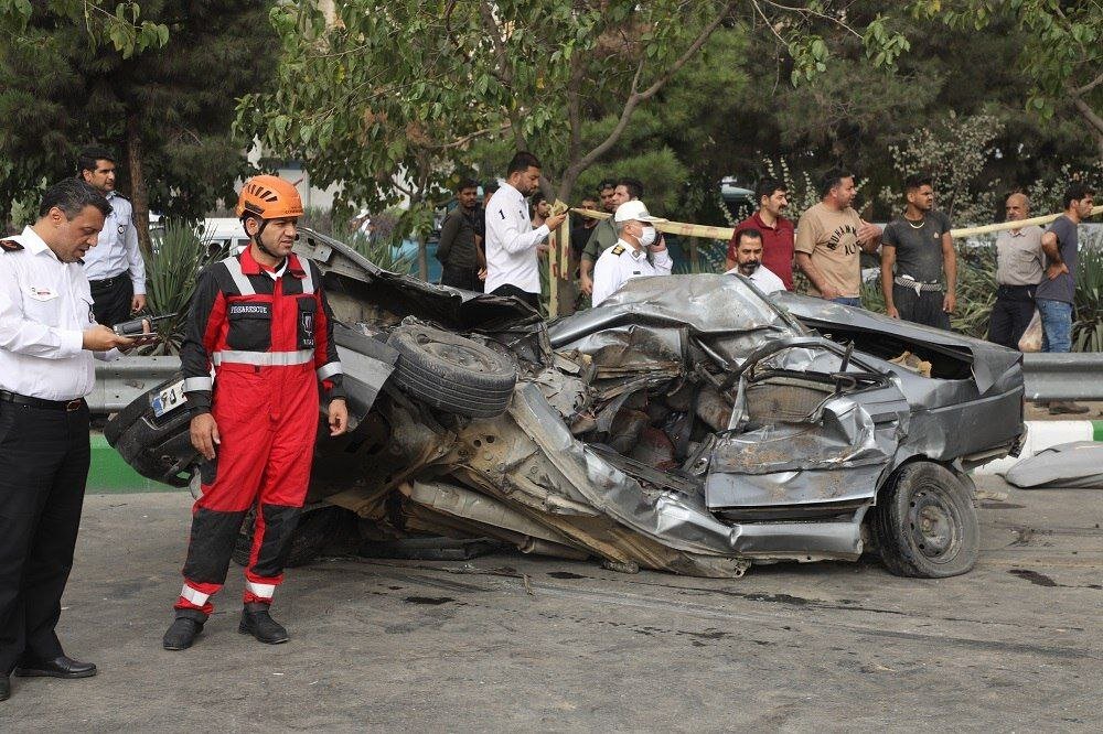 تصاویری مرگ‌بار از مچاله شدن یک ماشین در مشهد