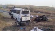 ویدیو دیده نشده از تصادف هولناک اتوبوس حامل زائران ایرانی در عراق