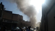 وقوع آتش سوزی در انبار لواز یدکی میدان بهارستان تهران