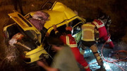 حادثه تلخ برای خودروی پژو در قزوین/ تصاویر
