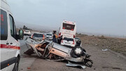 برخورد هولناک سه خودرو در خوزستان جان ۳ نفر را گرفت