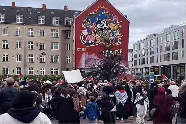 تظاهراتی در حمایت از مردم فلسطین در دانمارک برگزار شد