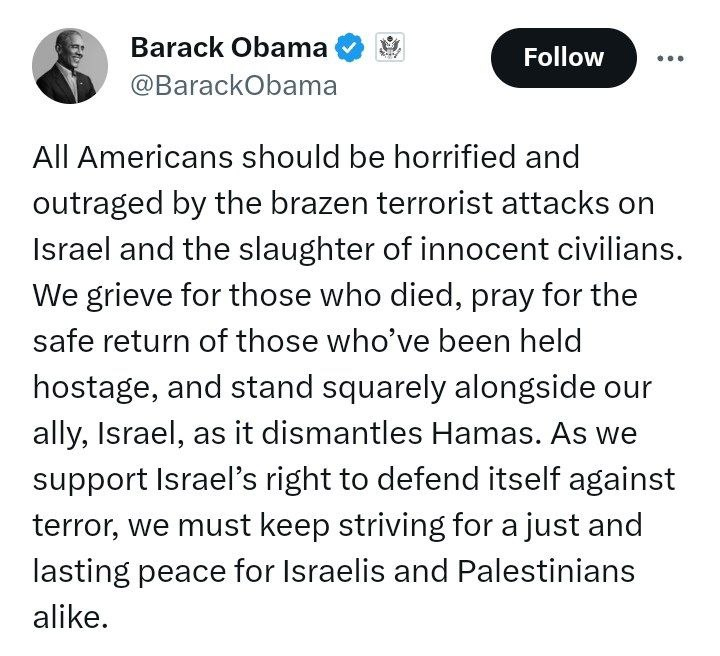 حمایت اوباما از رژیم صهیونیستی / حماس باید نابود شود