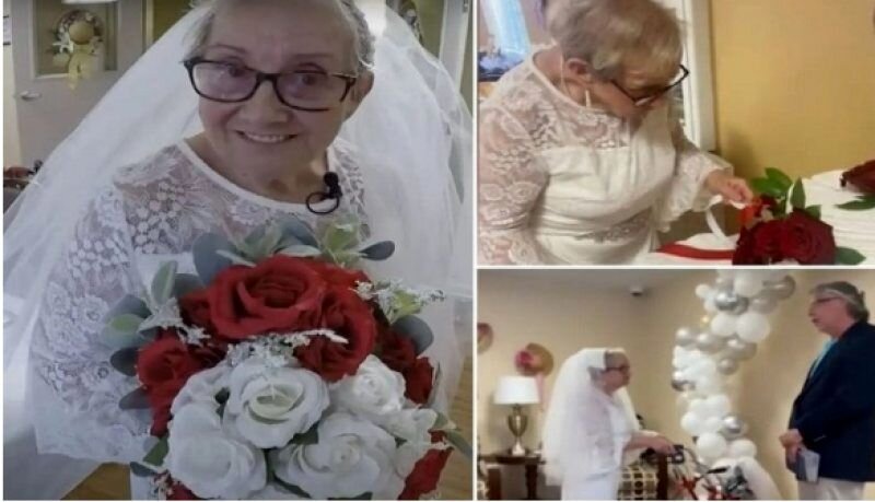 یک پیرزن 77 ساله که در جوانی ازدواج کرده بود و شوهرش زود فوت کرده بود در 77 سالگی تصمیم به ازدواج با خودش گرفت