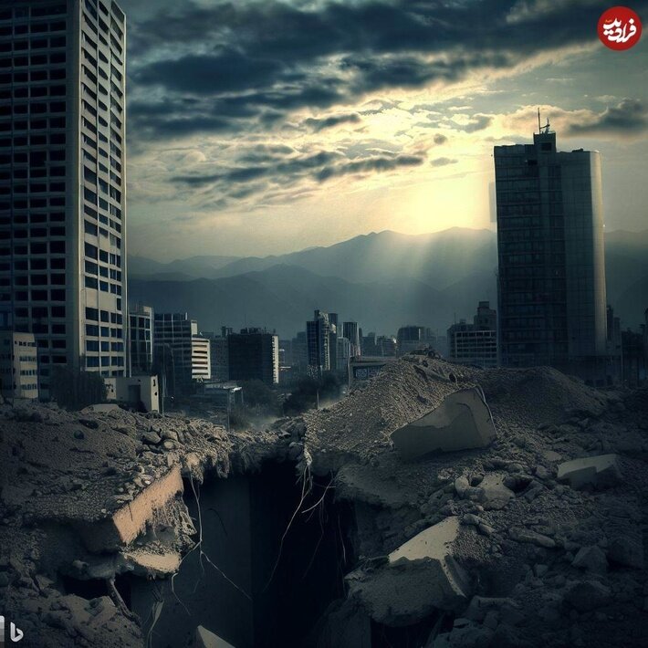  پیش‌بینی هوش مصنوعی از وضعیت برج میلاد بعد از زلزله ۷،۹ ریشتری تهران