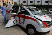 حمله جنگنده‌های صهیونیست به آمبولانس مجروحان فلسطینی/ فیلم