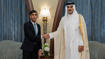 دیدار امیر قطر با نخست وزیر انگلیس در ریاض