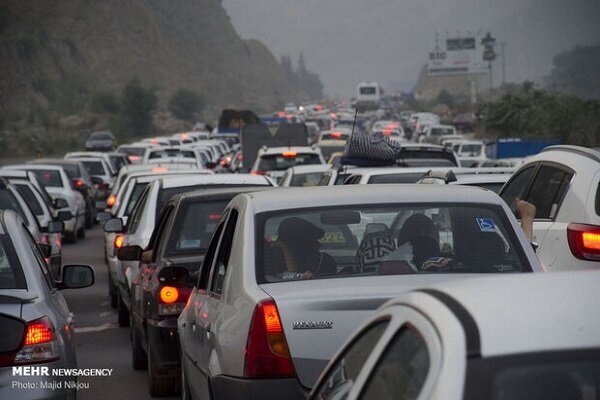 ترافیک سنگین در جاده چالوس + فیلم