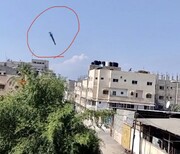 لحظه هولناک برخورد راکت به ساختمان بزرگ در غزه + فیلم