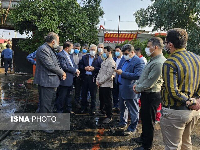 حضور استاندار گیلان در محل حادثه آتش سوزی کمپ ترک اعتیاد لنگرود /۳۲ کشته و ۱۶ مصدوم + تصاویر