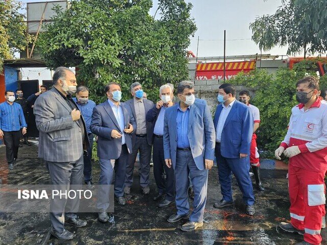 حضور استاندار گیلان در محل حادثه آتش سوزی کمپ ترک اعتیاد لنگرود /۳۲ کشته و ۱۶ مصدوم + تصاویر