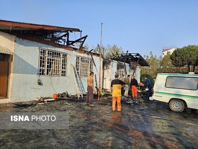 حضور استاندار گیلان در محل حادثه آتش سوزی کمپ ترک اعتیاد لنگرود /۳۲ کشته و ۱۶ مصدوم + تصاویر