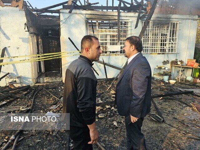 حضور استاندار گیلان در محل حادثه آتش سوزی کمپ ترک اعتیاد لنگرود /۳۲ کشته و ۱۶ مصدوم + تصاویر
