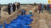 لحظه دفن کردن ۱۱۱ فلسطینی در یک قبر دسته جمعی + فیلم
