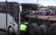تصادف مرگبار اتوبوس گردشگران در ترکیه / فیلم