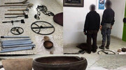دستگیری جویندگان گنج با دستگاه گنج یاب هنگام پیدا کردن گنج گرانبها
