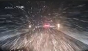 بارش برف سنگین در محور چالدران-چایپاره + فیلم