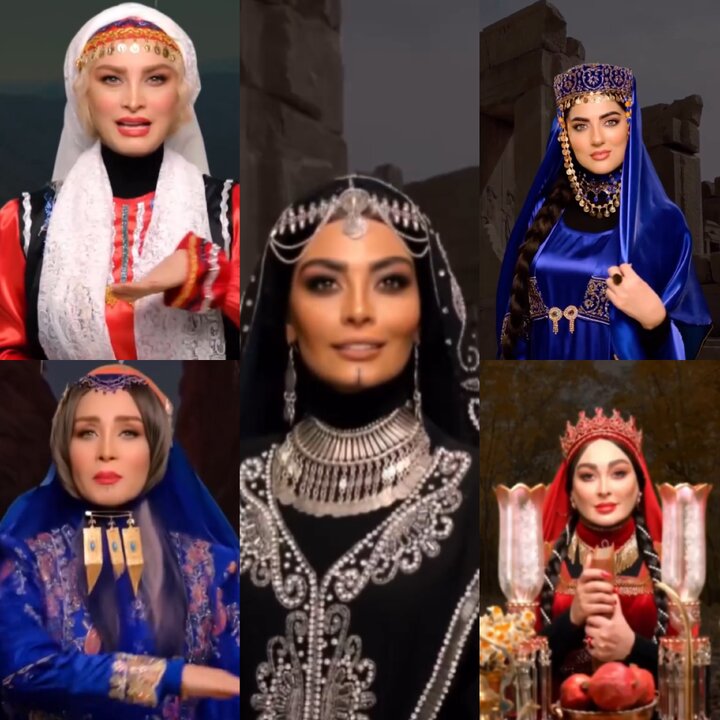 اجرای زیبای آهنگ «وطن ای هستی من» با زبان اشاره توسط جمعی از بازیگران زن مشهور با لباس محلی ایرانی + فیلم