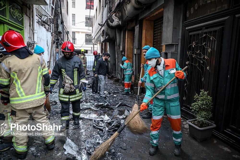 آتش‌سوزی هتل آپارتمان مشهور در نزدیکی حرم امام رضا (ع) مشهد + عکس